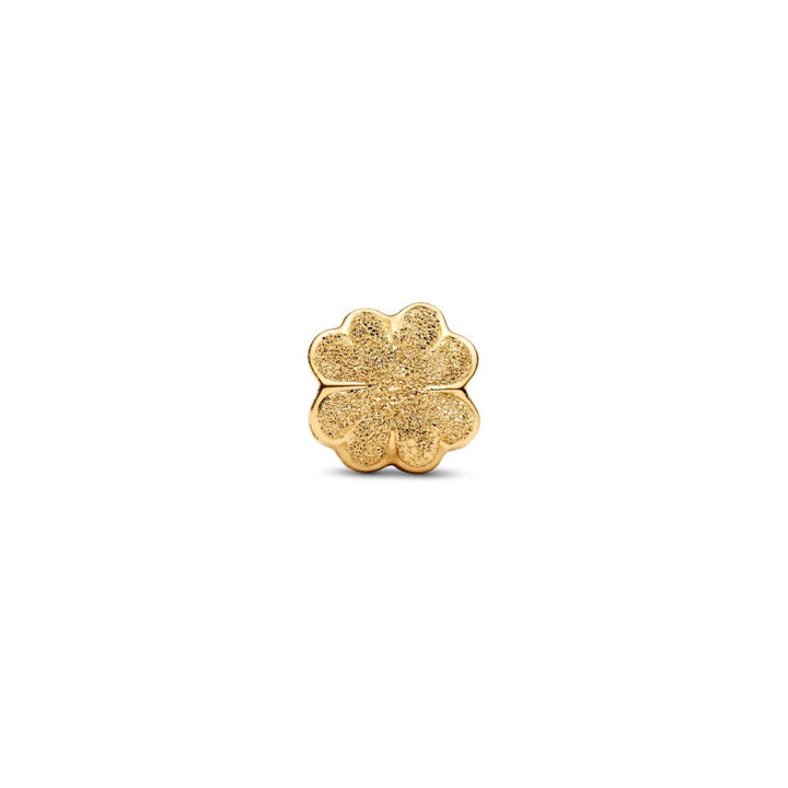 14K Gold-Plated Textured Clover Mini Charm image 3