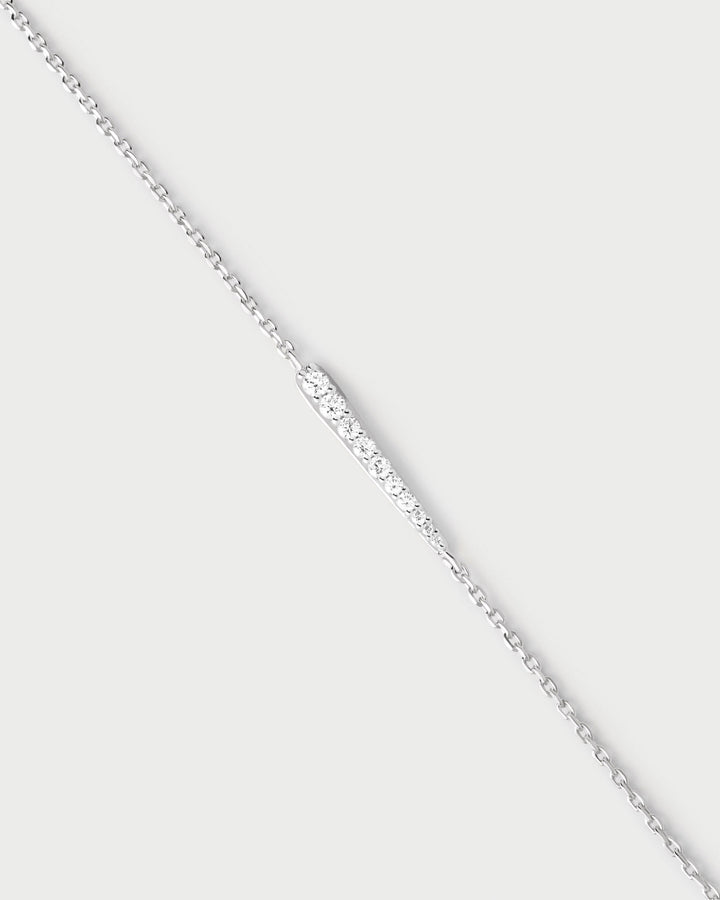 Elegant Olga Silver Bracelet with Dazzling White Cubic Zirconia, Adjustable Fit