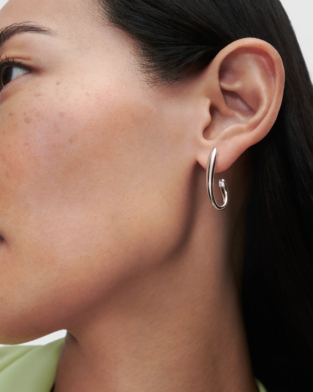 PDPAOLA Volta Silver Hoops: Dazzling Zirconia Statement Earrings for Women