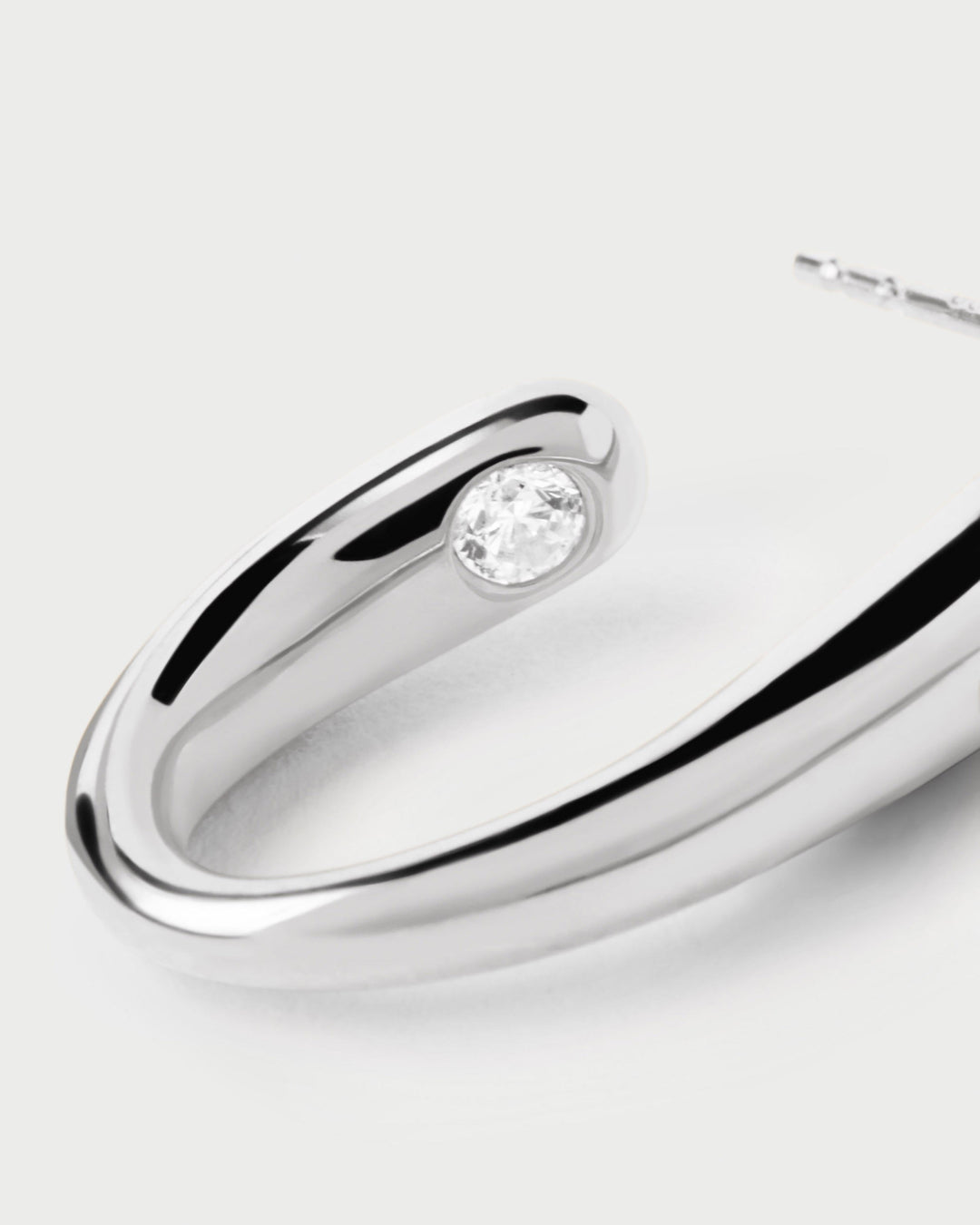 PDPAOLA Volta Silver Hoops: Dazzling Zirconia Statement Earrings for Women