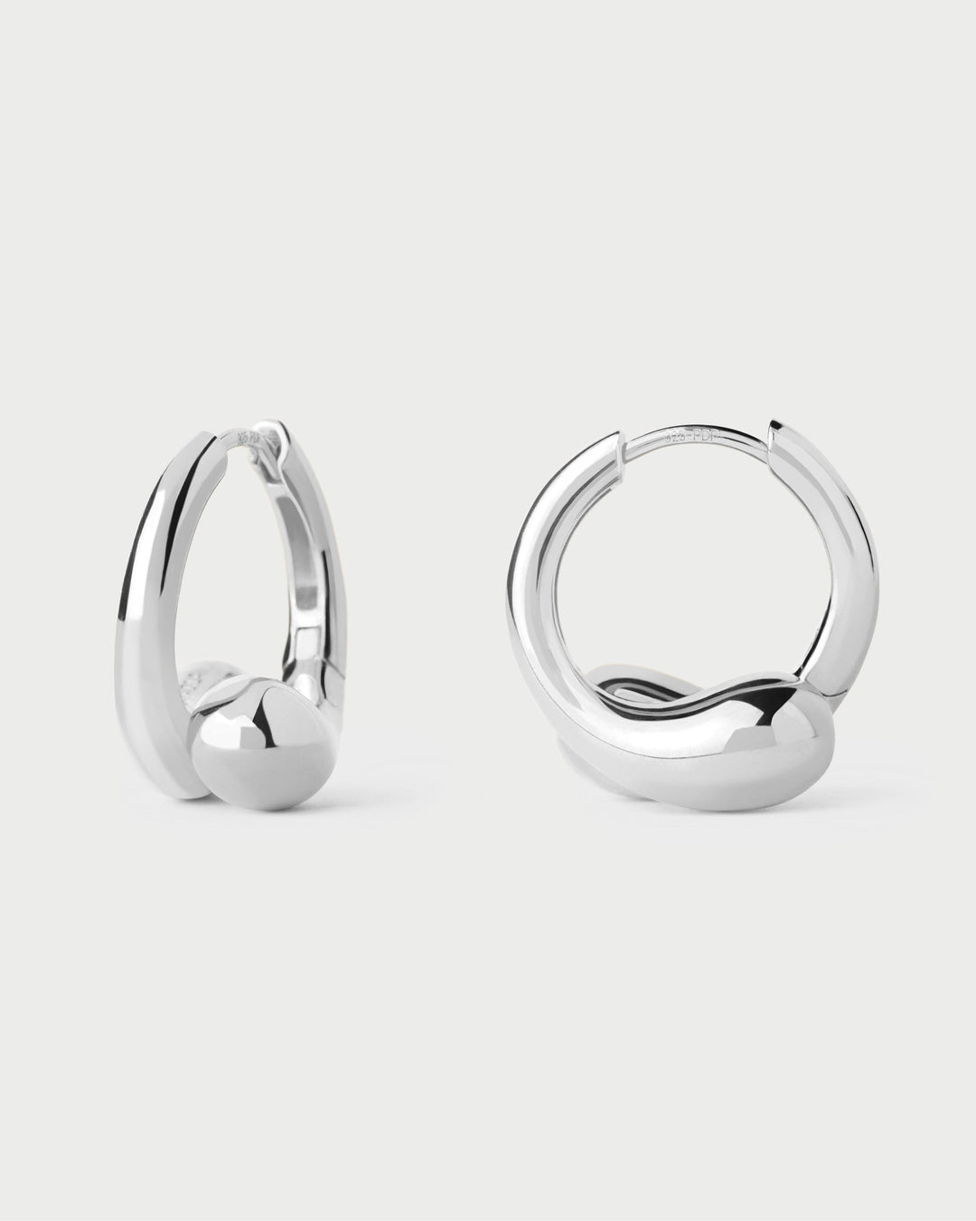 Chic Silver Loop Hoop Earrings - 12mm Diameter, Modern Minimalist Design, Lightweight