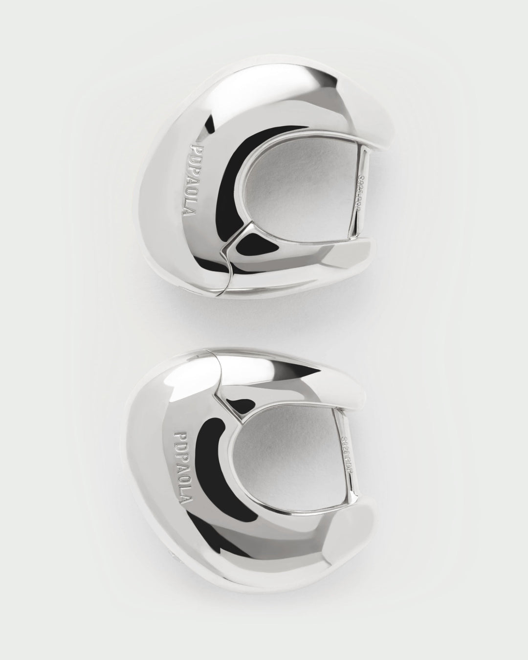 Elegant Wave Silver Hoops: White Zirconia Sterling Silver Stackable Earrings