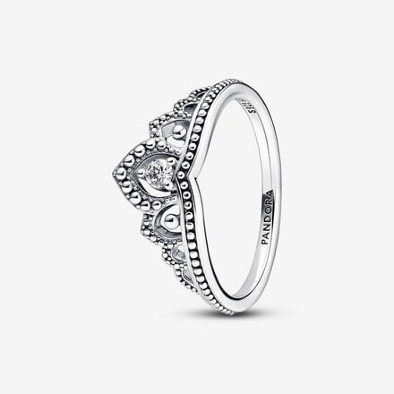 Pandora Silver Regal Beaded Tiara Ring