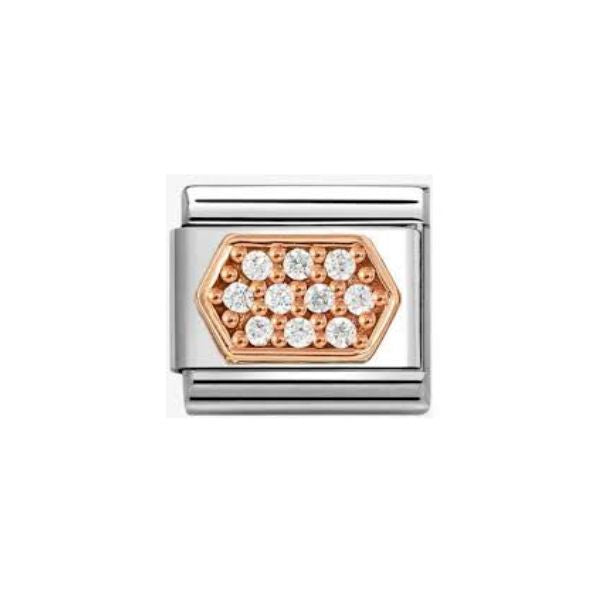 Nomination Classic Rose Gold CZ Hexagon Charm