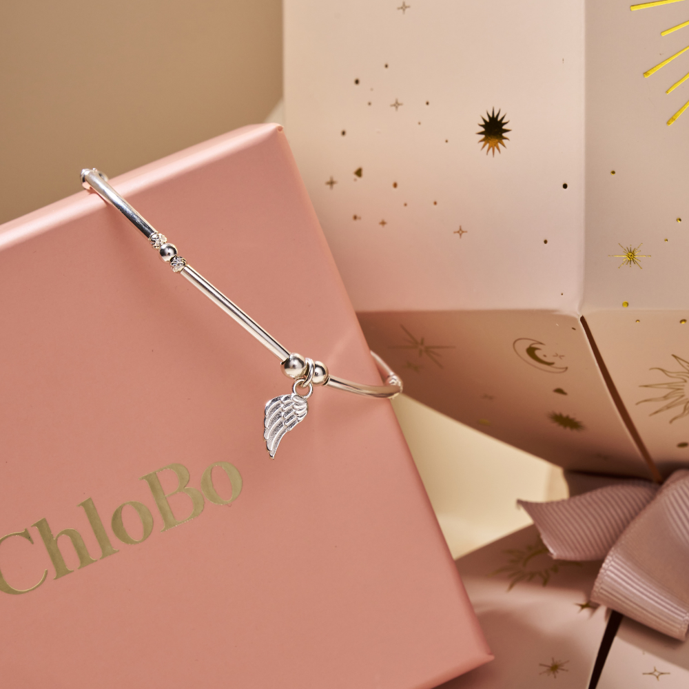 ChloBo Silver Stacking Bracelets Set: Spiritual Charms, Moon, Stars & Heart