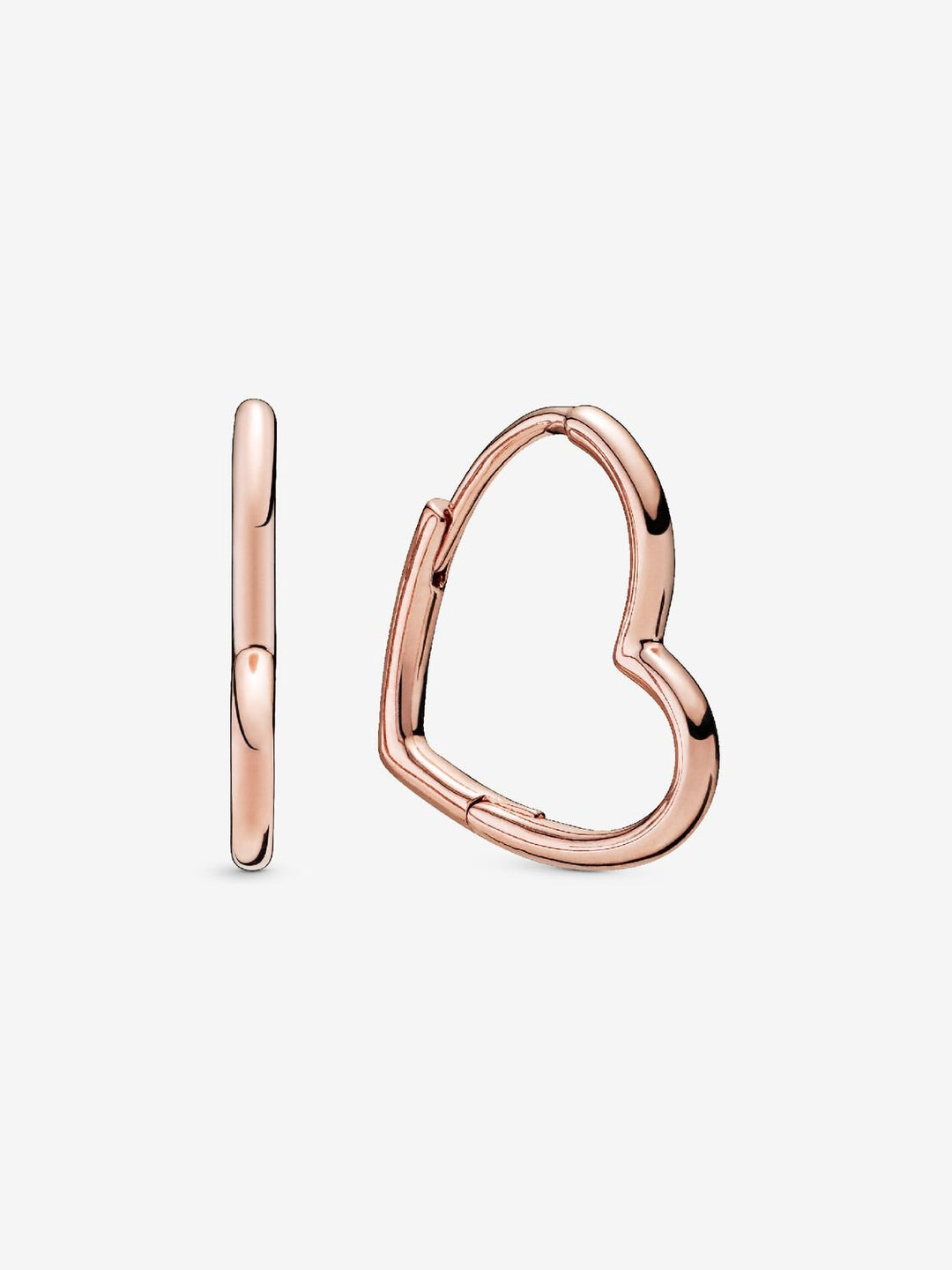 Pandora Rose Gold Plated Asymmetrical Heart Hoop Earrings