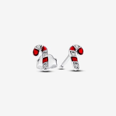 Pandora Silver Sparkling Candy Cane Stud Earrings