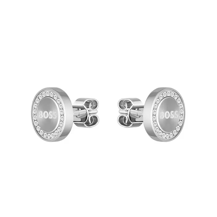Hugo Boss Silver Iona Ladies Crystal Stud Earrings