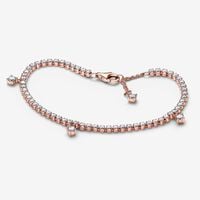 Pandora Rose Gold Sparkling Drop Tennis Bracelet