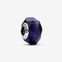 Pandora Silver Faceted Blue Purple Murano Charm