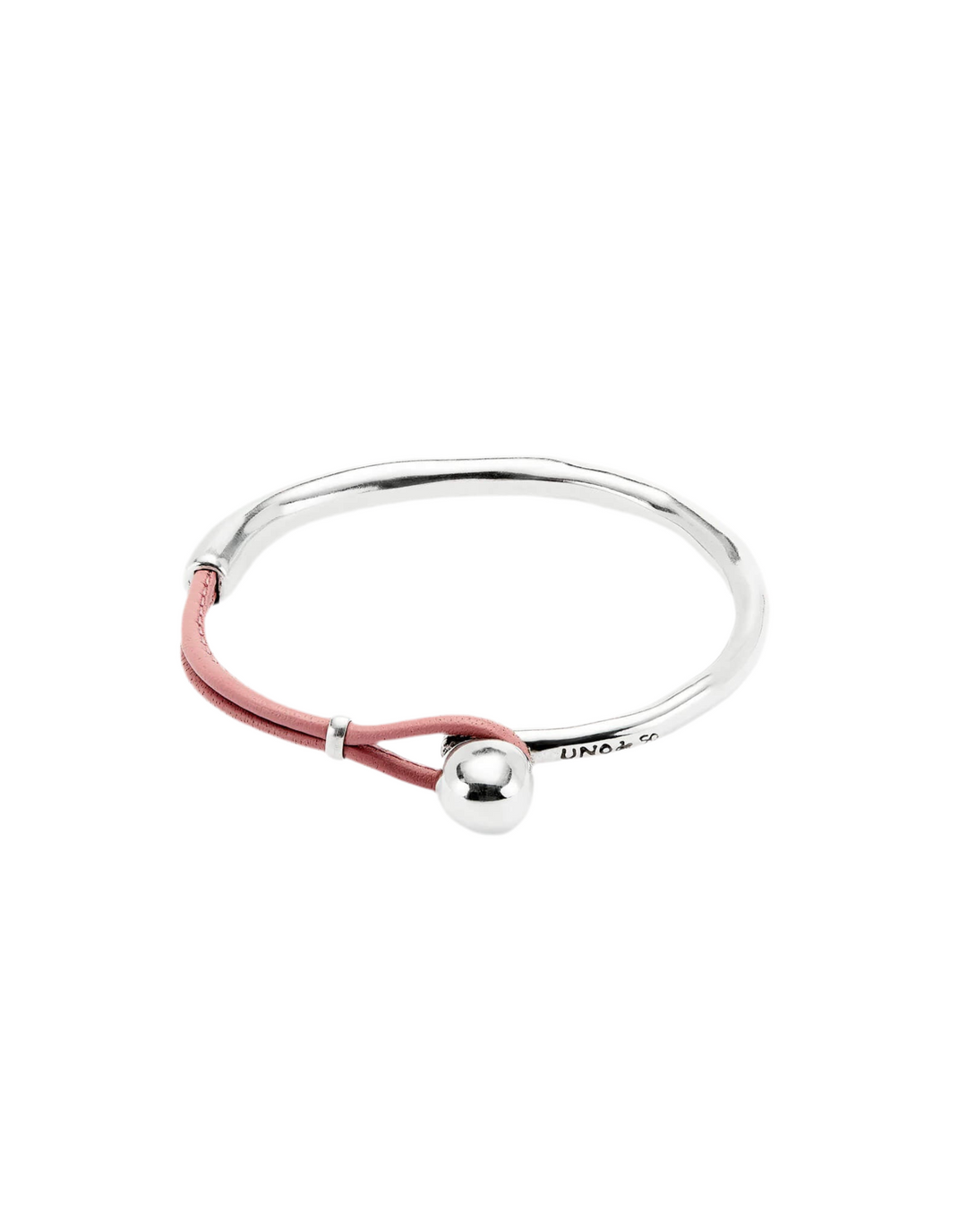 UNOde50 Silver Pink Leather Bracelet