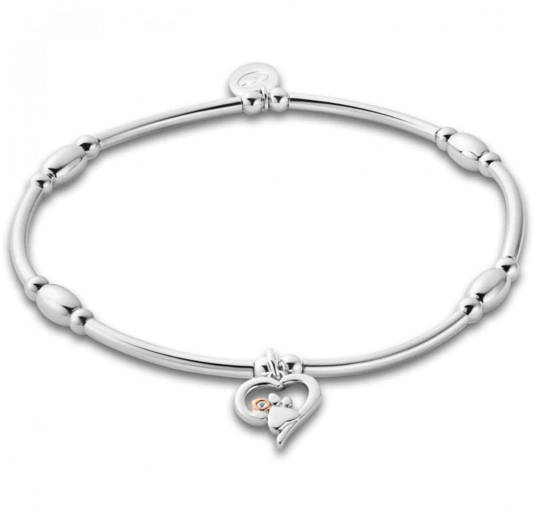 Clogau Silver Paw Prints Heart Affinity Bracelet