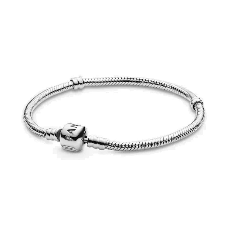 Pandora Silver Barrel Clasp Snake Chain Bracelet -17