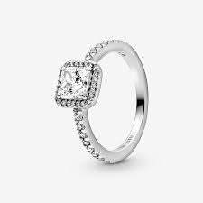 Pandora Square Sparkle Halo Ring (198863C01-60)