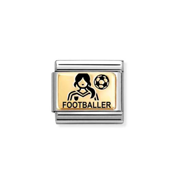 Nomination Classic Gold Female Footballer Charm