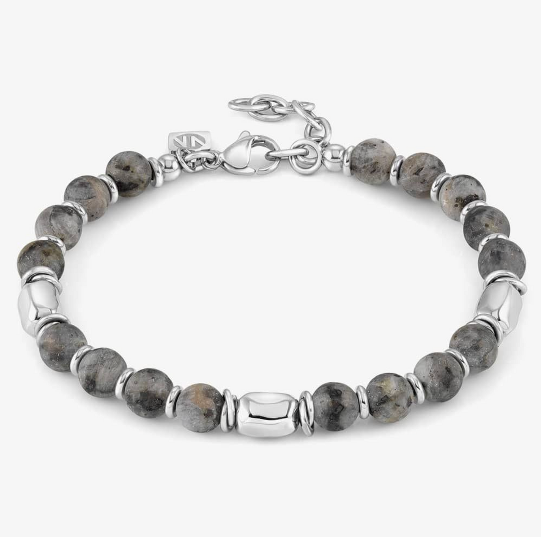 Nomination Grey Instinct Jasper Stone Beaded Bracelet