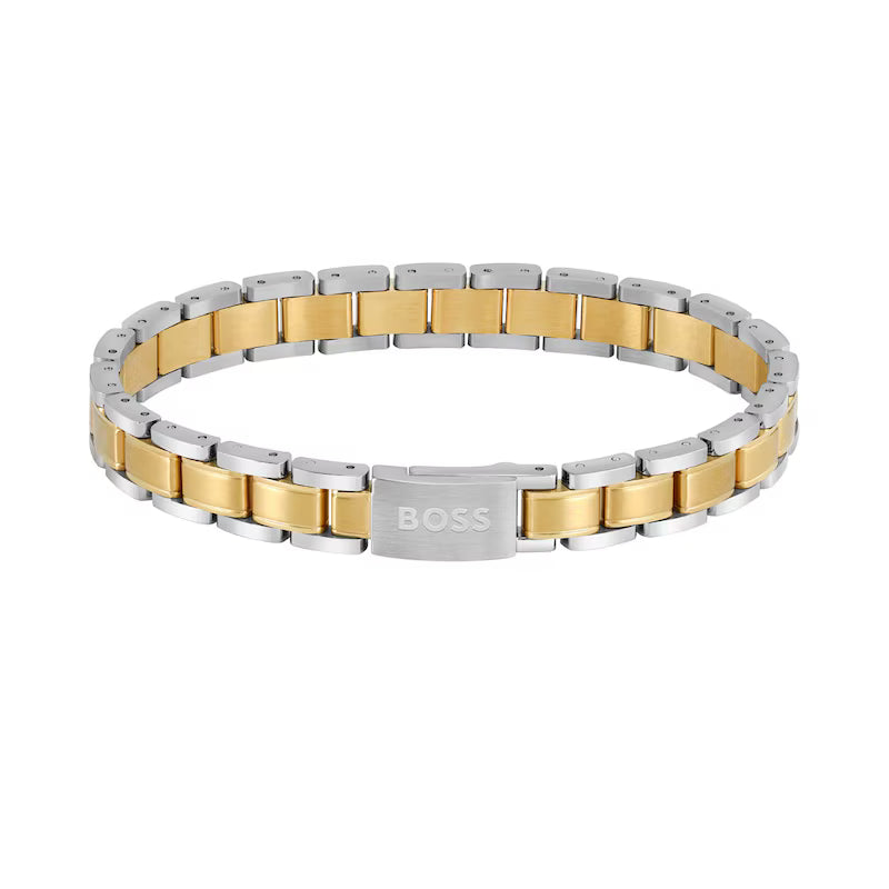Hugo Boss Gold and Silver Metal Links Essentials Mens Bracelet