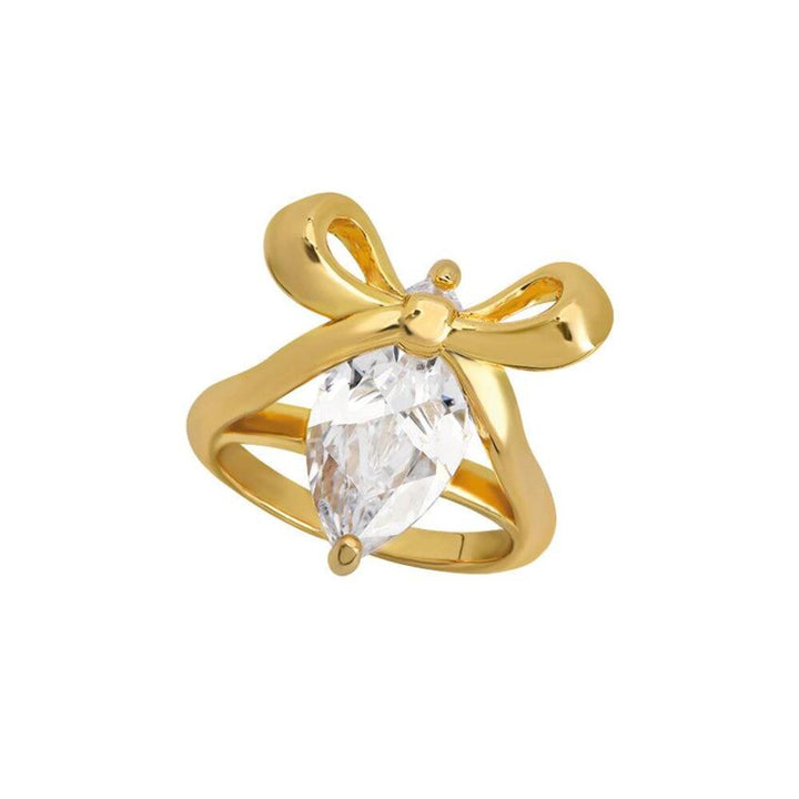 Amelia Scott Bow Ring Clear Cubic Zirconia - Gold or Silver - MococoAmelia ScottAS22TRR90M/WEBRigns