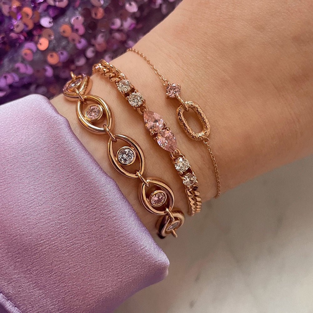 Amelia Scott Rose Gold Blush Pink Bracelet Stacking Set – Mococo