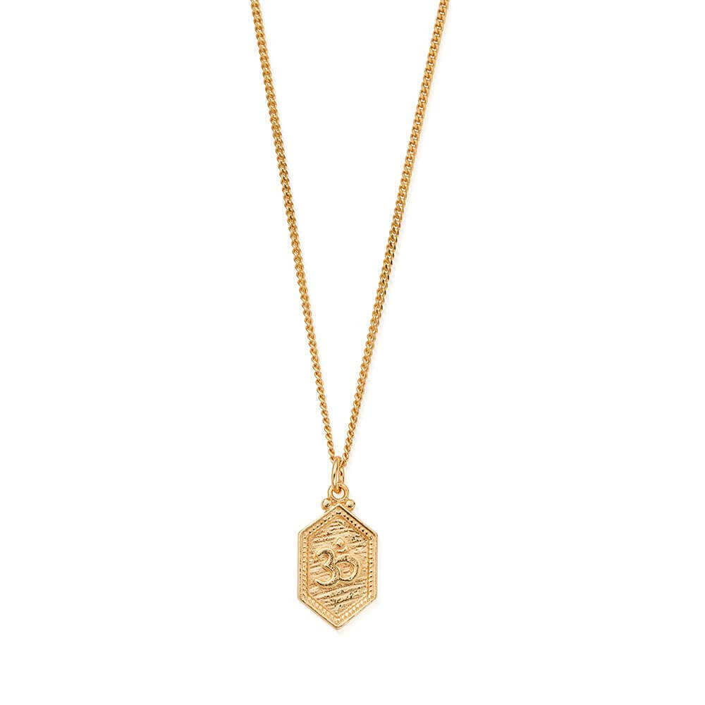 ChloBo 18CT Gold Plated Men's Curb Chain Om Necklace - MococoChloBoGNCC2759M9504188126299Necklaces