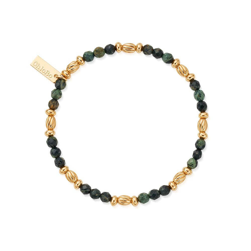 ChloBo 18CT Gold Plated Men's Kambaba Jasper Twisted Rice Bracelet - MococoChloBoGBKJTOM9504878415481Bracelets