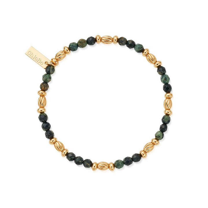 ChloBo 18CT Gold Plated Men's Kambaba Jasper Twisted Rice Bracelet - MococoChloBoGBKJTOM9504878415481Bracelets
