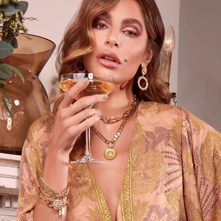 ChloBo 22CT Gold Plated Flat Curb Sun Necklace - MococoChloBoCC - G - NE - 3 - S19506394617837Necklaces