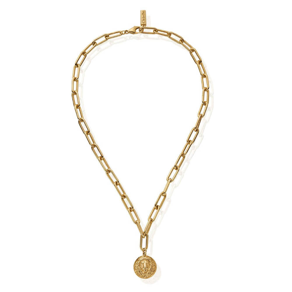 ChloBo 22CT Gold Plated Medium Link Lion Necklace - MococoChloBoCC - G - NE - 17 - S19507688667163Necklaces