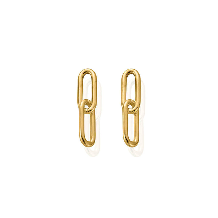 ChloBo 22CT Gold Plated Medium Two Link Earrings - MococoChloBoCC - G - ER - 4 - S19509713973713Earrings