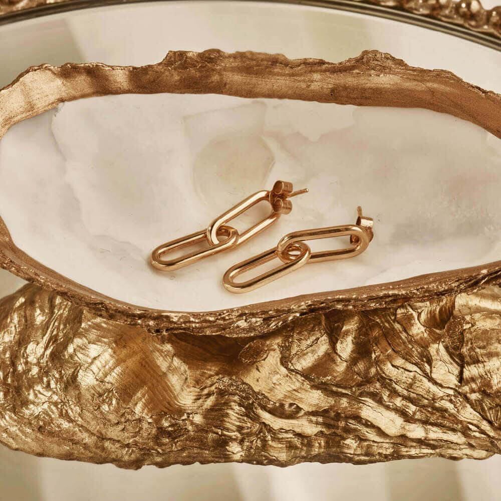 ChloBo 22CT Gold Plated Medium Two Link Earrings - MococoChloBoCC - G - ER - 4 - S19509713973713Earrings