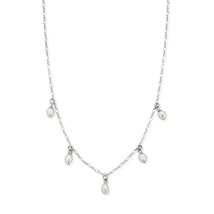 Chlobo 925 Sterling Silver Ethereal Multi Pearl Drop Necklace image