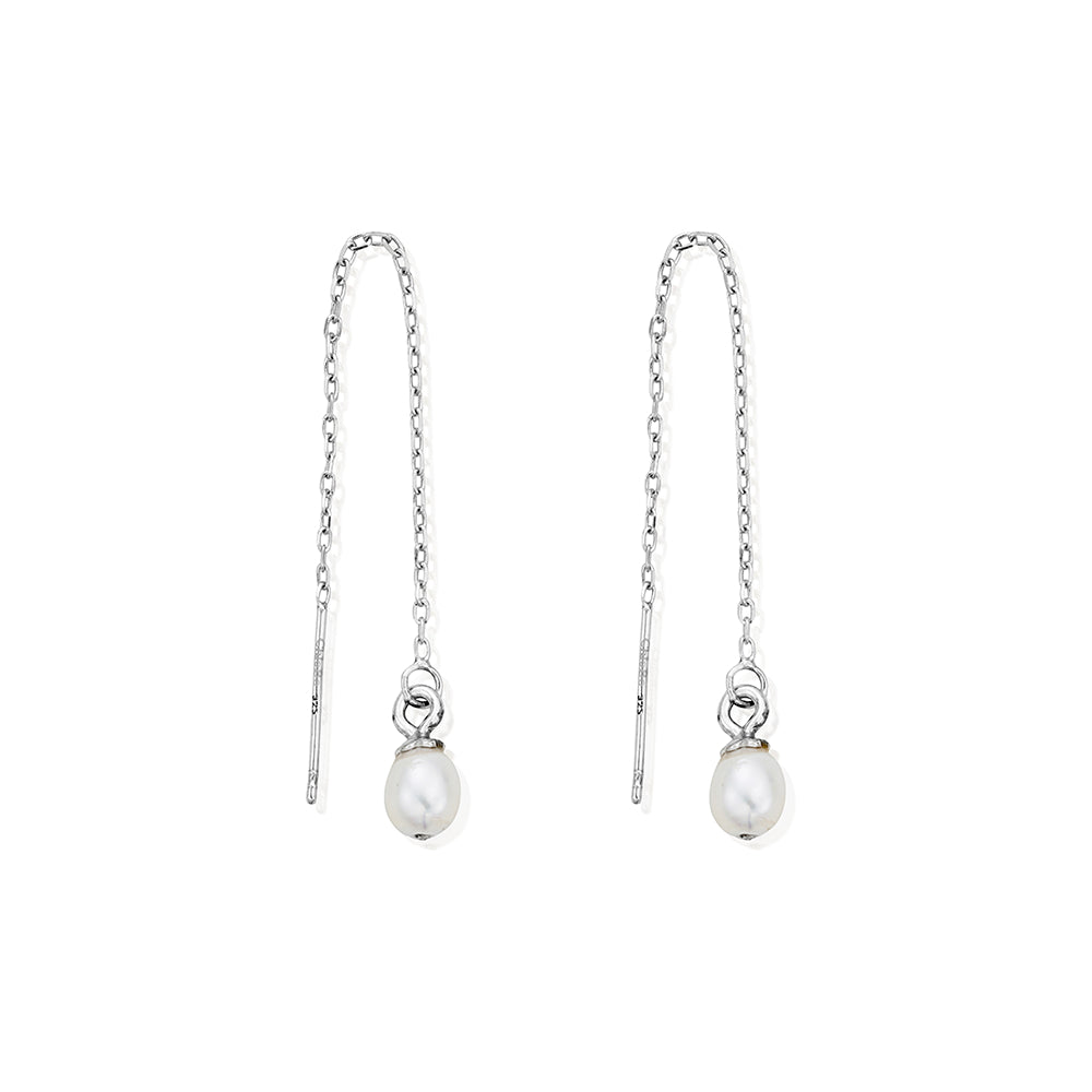 Chlobo 925 Sterling Silver Ethereal Pearl Drop Earrings image