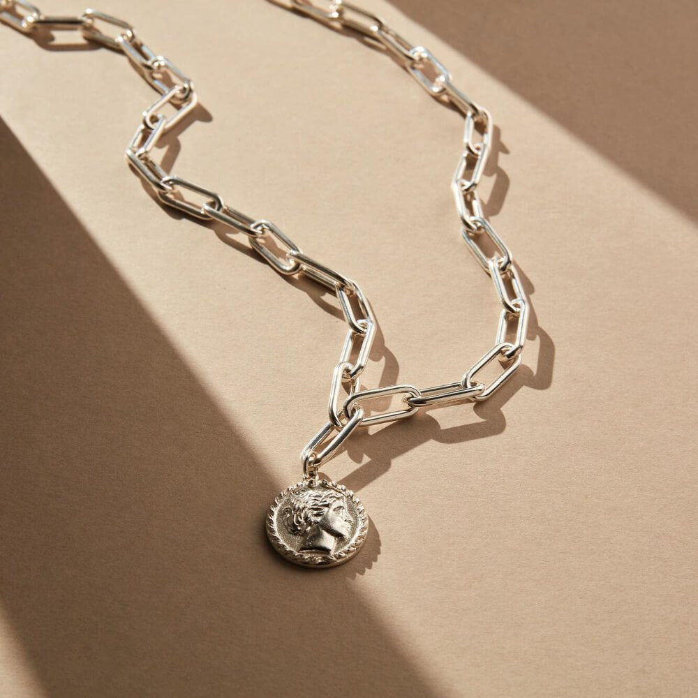 ChloBo 925 Sterling Silver Medium Link Aphrodite Goddess Necklace - MococoChloBoCC - S - NE - 16 - S19501837423426Necklaces