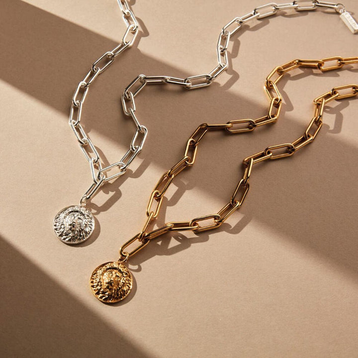 ChloBo 925 Sterling Silver Medium Link Lion Necklace - MococoChloBoCC - S - NE - 17 - S19503694171410Necklaces