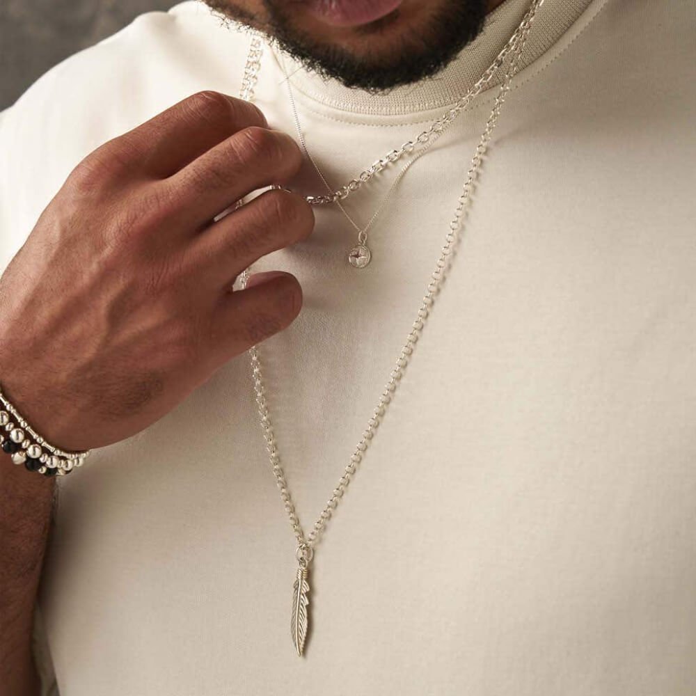 ChloBo 925 Sterling Silver Men's Belcher Chain Feather Necklace - MococoChloBoSCBEL3717M5060436645232Necklaces