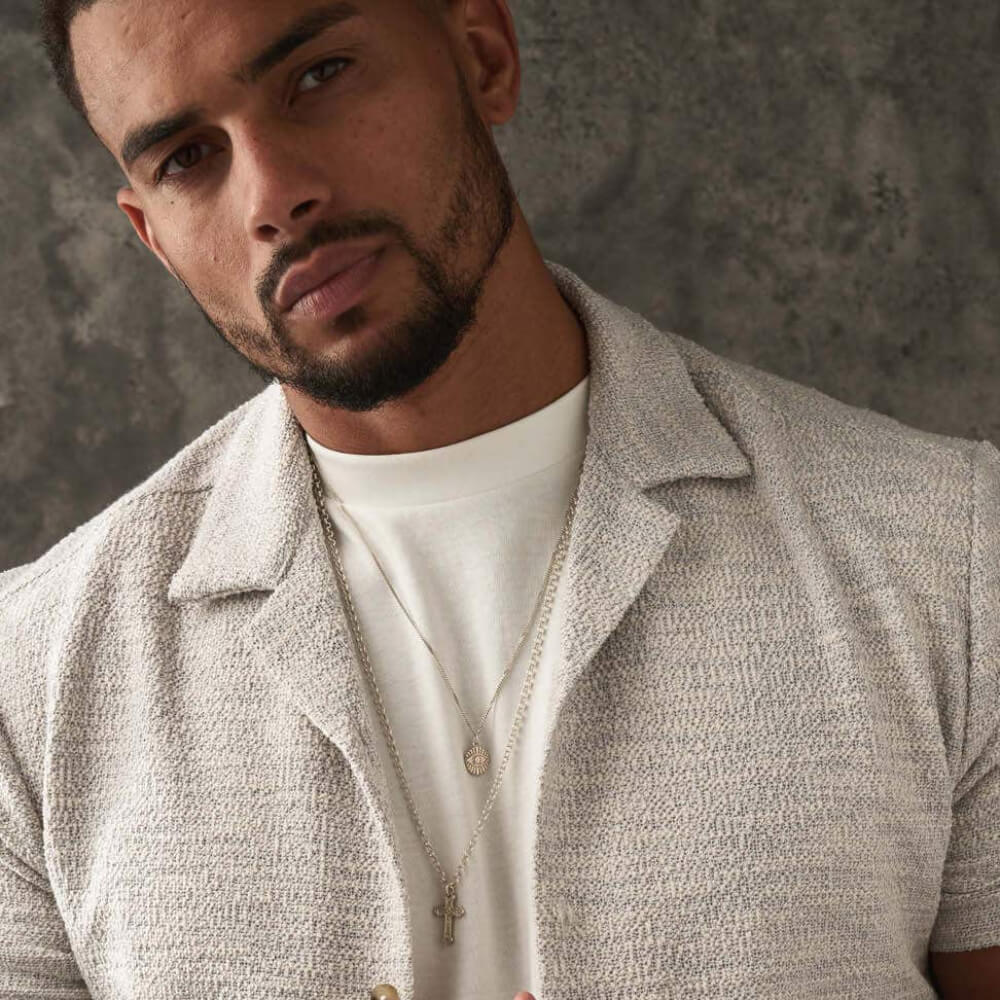 ChloBo 925 Sterling Silver Men's Curb Chain Evil Eye Sunray Necklace - MococoChloBoSNCC22024M9502519822988Necklaces