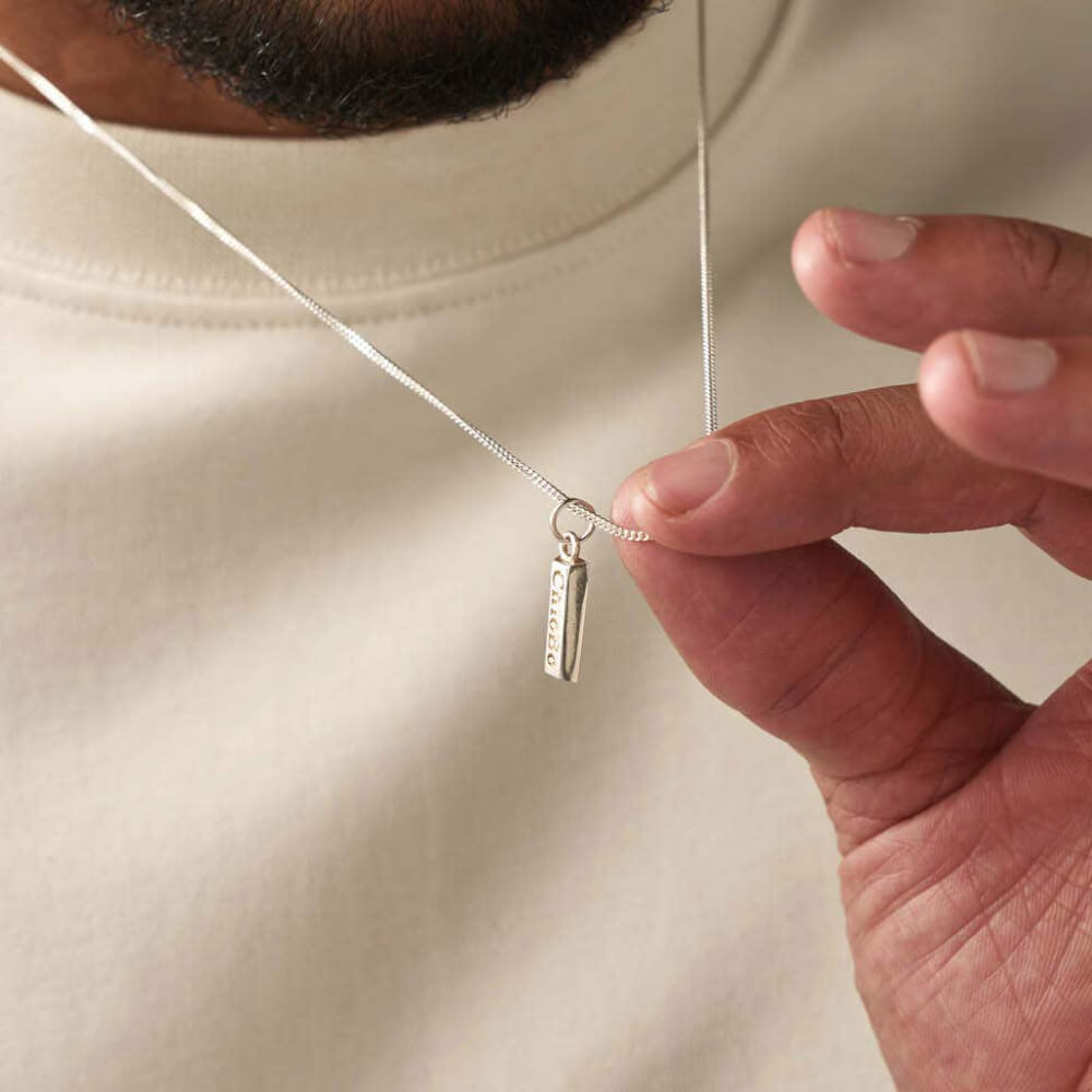 ChloBo 925 Sterling Silver Men's Curb Chain Ingot Necklace - MococoChloBoSNCC2C015M9507965967672Necklaces