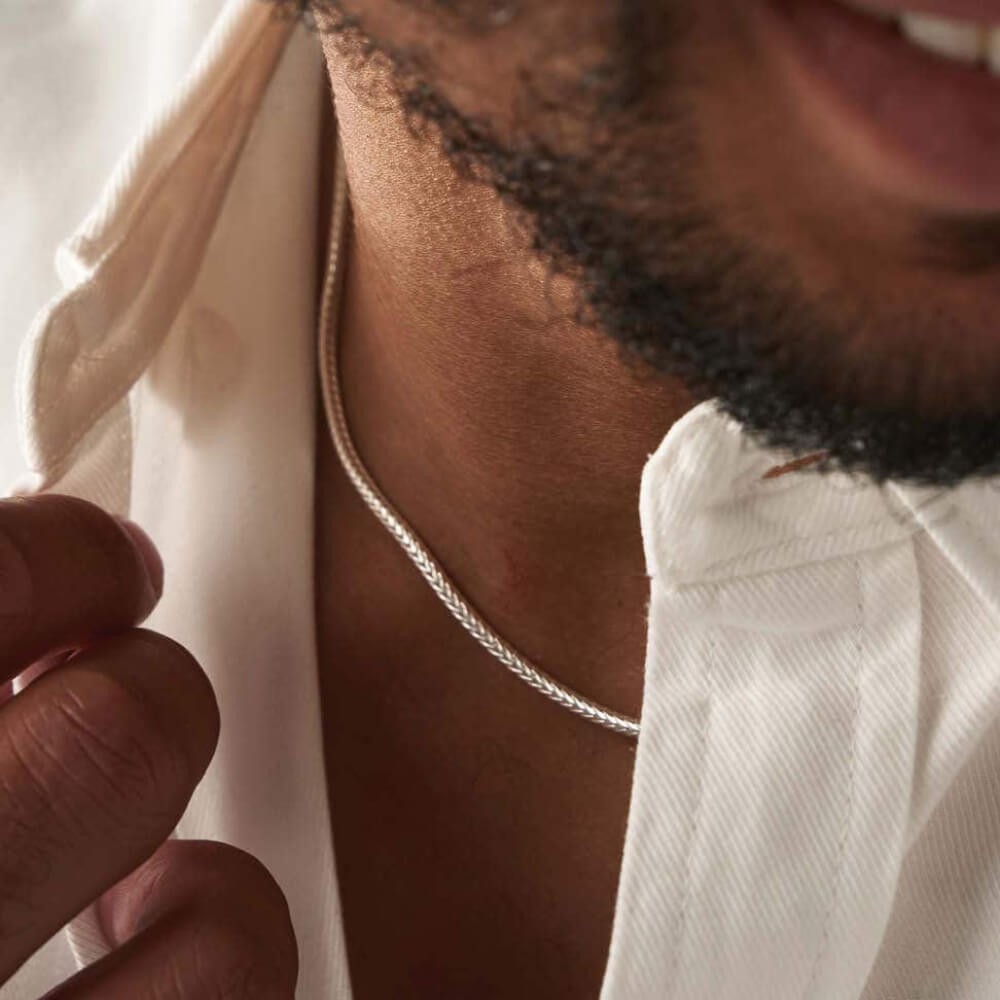 ChloBo 925 Sterling Silver Men's Fox Tail Chain Necklace - MococoChloBoSNFOXTAILM9507355436498Necklaces