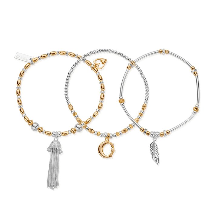 ChloBo Gold and Silver Inner Spirit Stack of 3 - MococoChloBoGMBSTA3IS0784862040793Bracelets