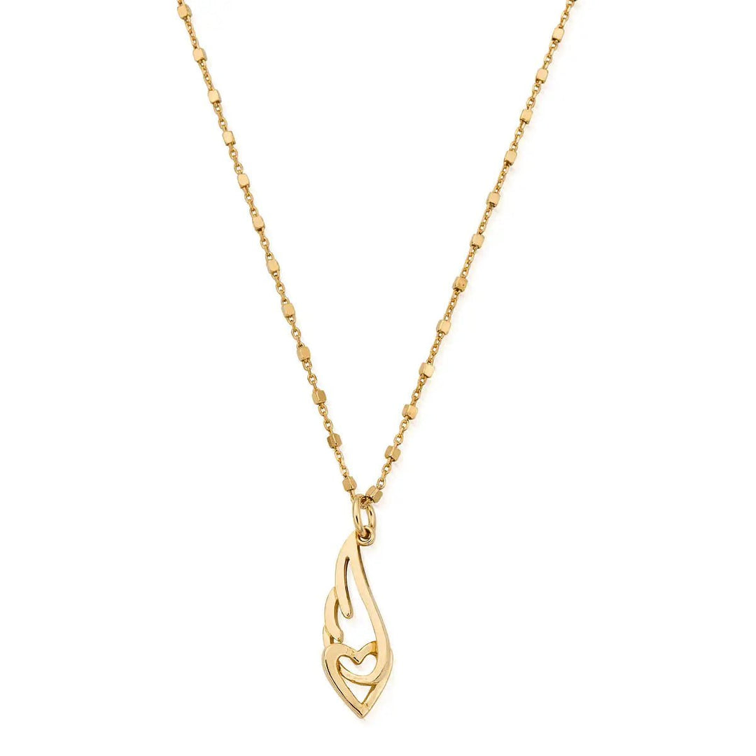 Chlobo Gold Interlocking Angel Wing and Heart Necklace - MococoChloBoGNDC32399506869888670Necklaces