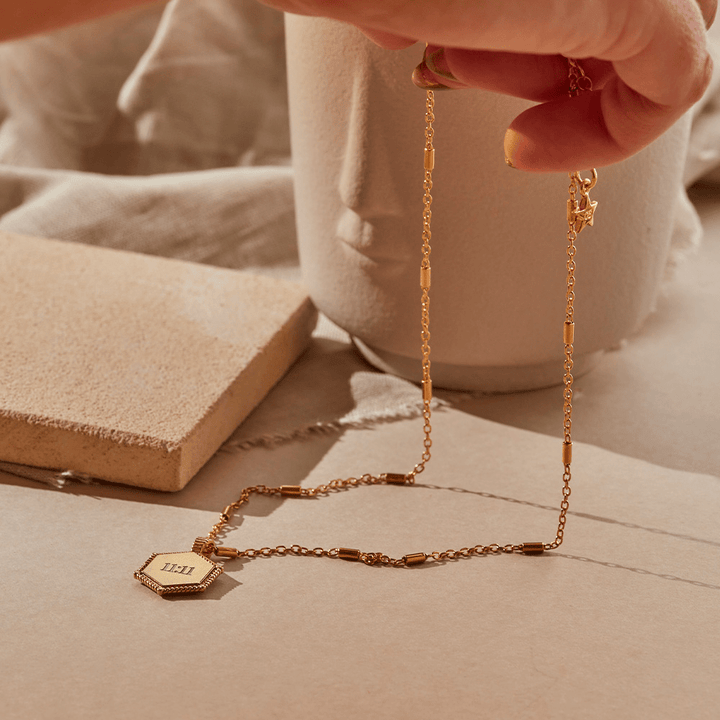 ChloBo Gold Personalised Hexagon Coin Necklace - MococoChloBoPGNCC3267/WEB9509578659692Necklaces
