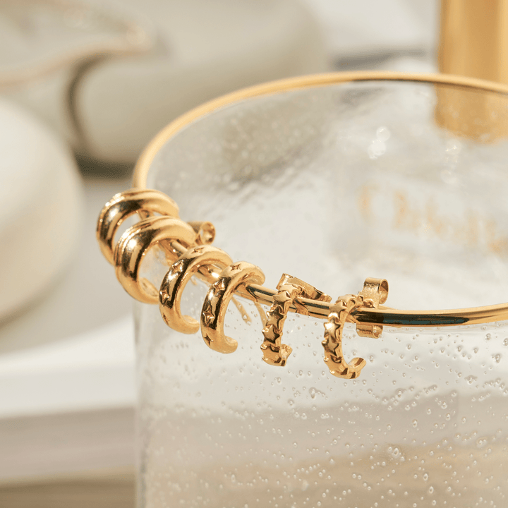 Chlobo Gold Tiny Star Huggie Hoop Earrings - MococoChloBoGEH33219506428916110Earrings