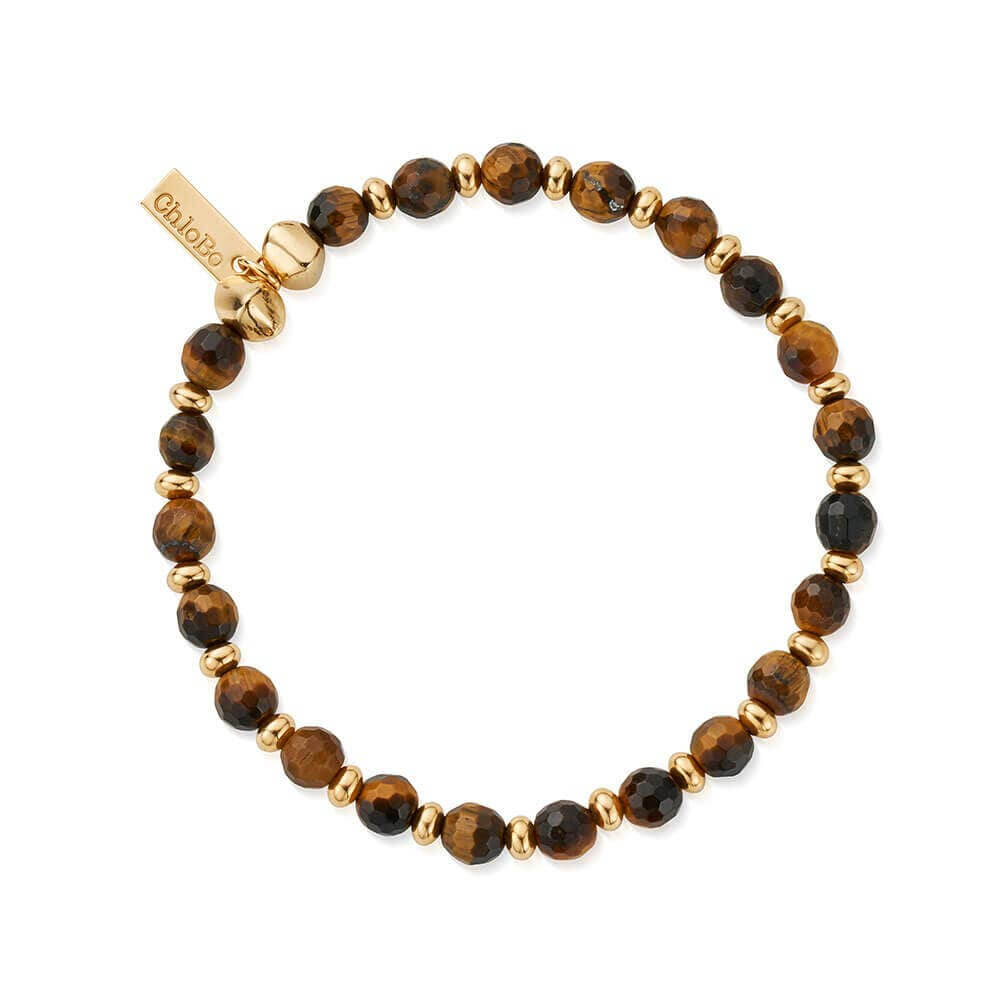 ChloBo Men's Gold Tiger's Eye Slim Round Bracelet - MococoChloBoGBTESLMRM5060436644242Bracelets