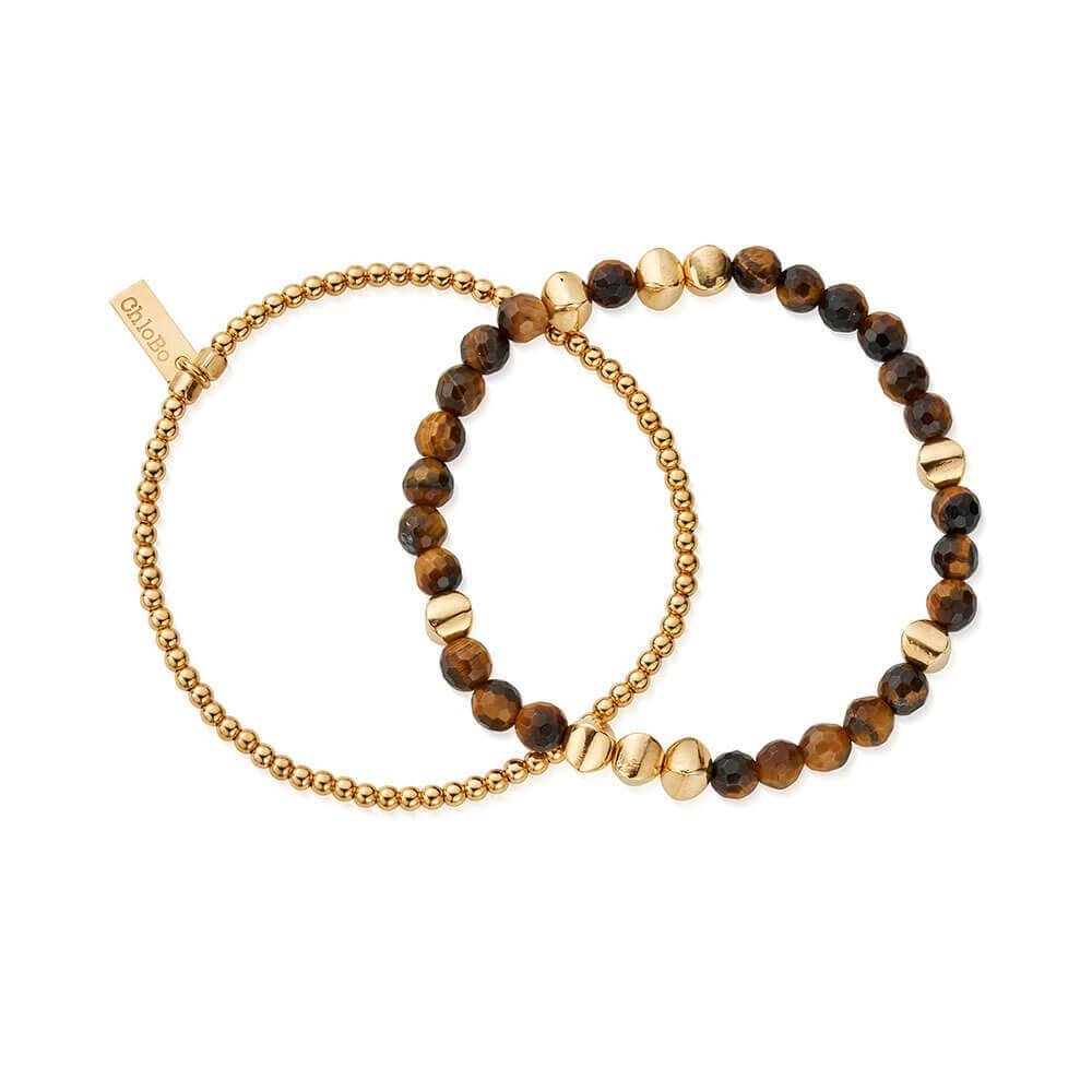 ChloBo Men's Gold Tiger's Eye Urban Set Of 2 - MococoChloBoGBSETTEM5060441654151Bracelets