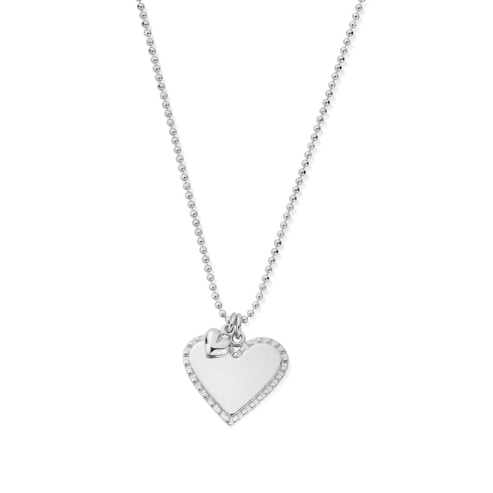 ChloBo Silver Personalised Diamond Cut Adjustable Double Heart Necklace - MococoChloBoPSCDCADJ32681199/WEB9503211649712Necklaces