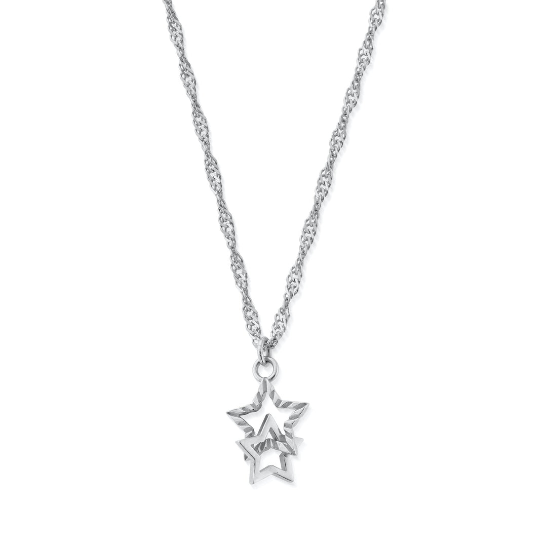 ChloBo Silver Twisted Rope Chain Interlocking Star Necklace - MococoChloBoSNTR34409502788285491Necklaces