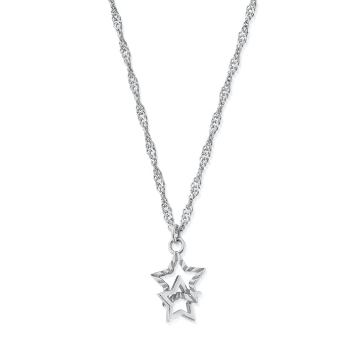ChloBo Silver Twisted Rope Chain Interlocking Star Necklace - MococoChloBoSNTR34409502788285491Necklaces