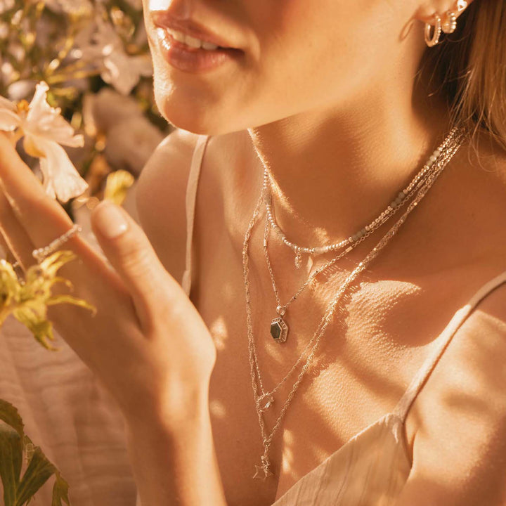 ChloBo Silver Twisted Rope Chain Interlocking Star Necklace - MococoChloBoSNTR34409502788285491Necklaces
