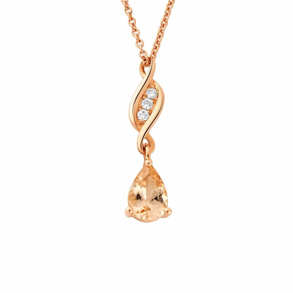 Clogau 1854 Past Present Future Diamond and Morganite Pendant - MococoClogau1854PPF03535051537379218Charms & Pendants
