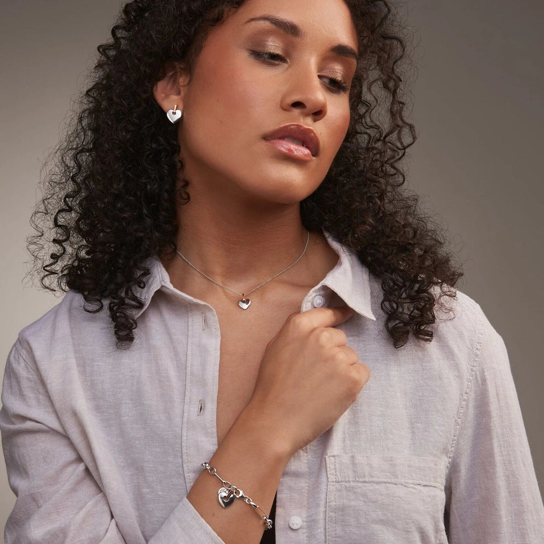 Clogau Cariad Heart Silver Figaro Bracelet - MococoClogauXX3SCBR65051537321378Bracelets